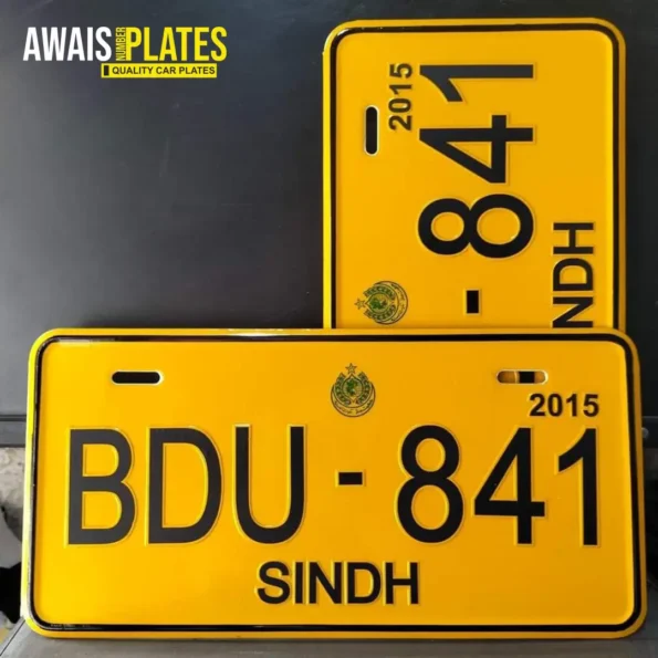 Sindh old Style Number Plates